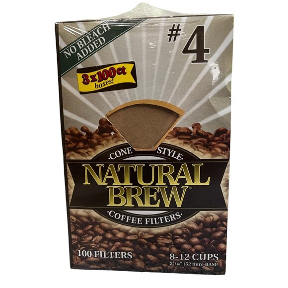 3 Pack Cone Style Natural Brew Coffee Filters #4 Filters Boxes Bleach Free - Picture 6 of 6